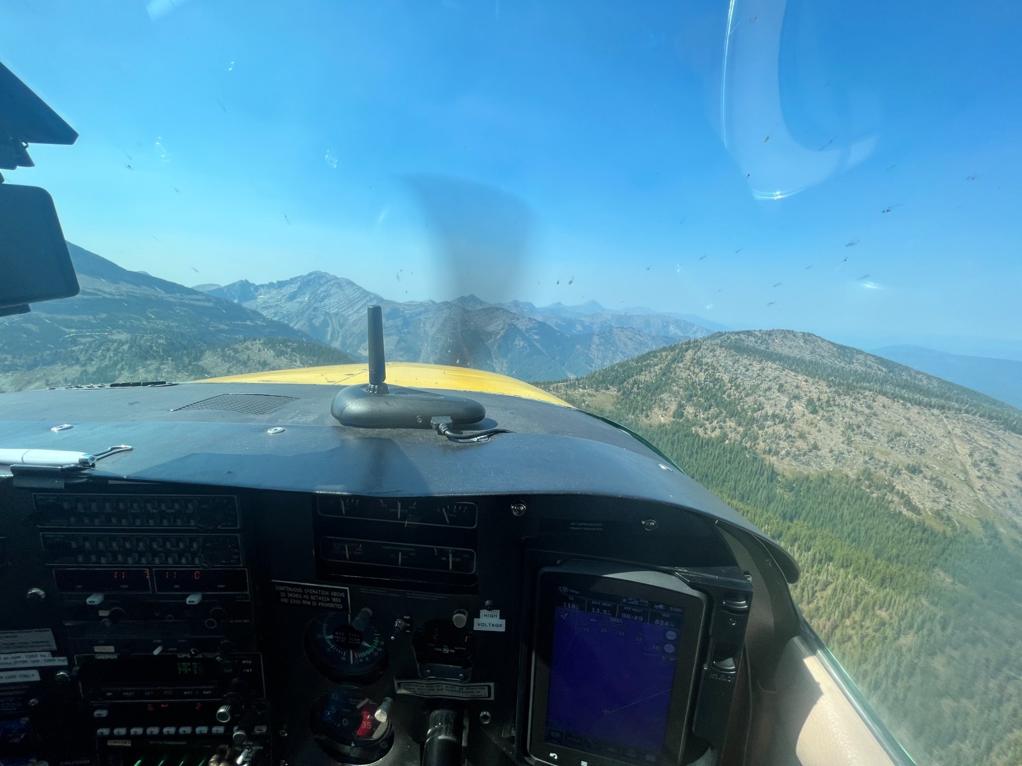 Aerial view wing over landscape