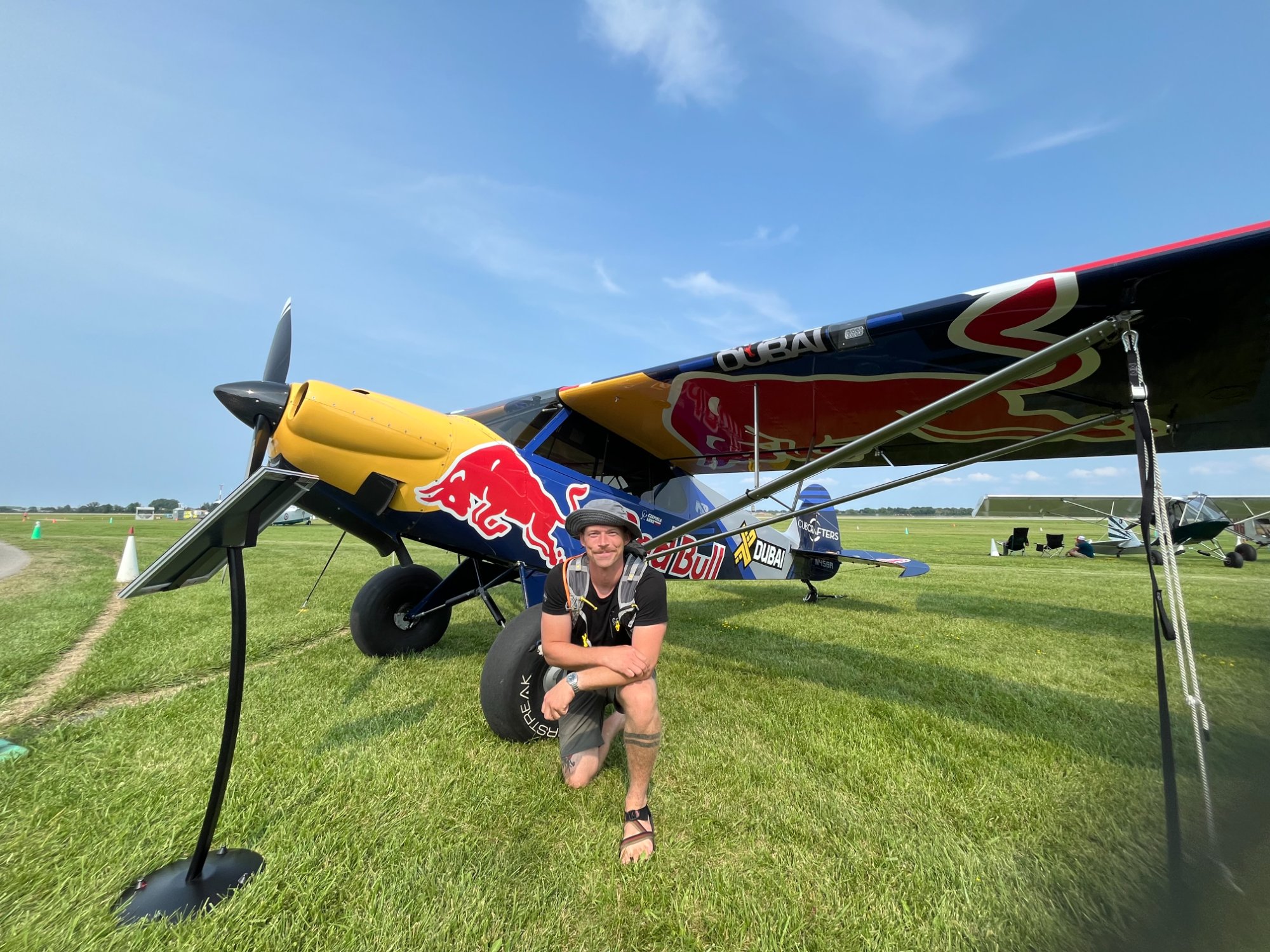 Ken with Red Bull aircraft at airshow